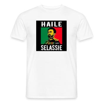 Haile Selassie Portrait im Reggae-Style - Männer T-Shirt - Weiß - Vorne - AI Model Male 178 dark (178cm)