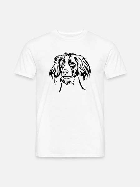 Epagneul Breton Kopf - Männer T-Shirt - Weiß