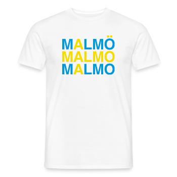 MALMÖ - Sweden - Schweden - Schwedische Flagge - Männer T-Shirt - Weiß - Vorne - AI Model Male 178 dark (178cm)