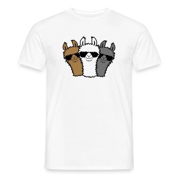 3 llama friends - Men's T-Shirt - white - Front - AI Model Male 178 dark (178cm)