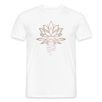 Lotus fleur rose or Yoga - T-shirt homme - blanc - Devant - AI Model Male 178 dark (178cm)