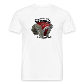 Mein Nachbar hört Volksmusik / Dunkel | ZiachON! - Männer T-Shirt - Weiß - Vorne - AI Model Male 178 dark (178cm)