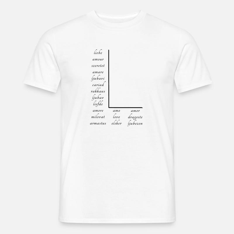 Liebe Auf Vielen Verschiedenen Sprachen - Männer T-Shirt - Weiß