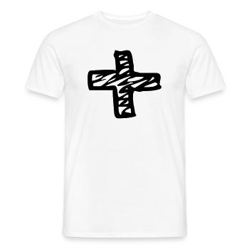 Plus Zeichen Kreuz Symbol Minimalist Design - Männer T-Shirt - Weiß - Vorne - AI Model Male 178 dark (178cm)