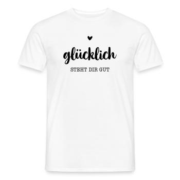 Happy is good for you - Heart - Men's T-Shirt - white - Front - AI Model Male 178 dark (178cm)