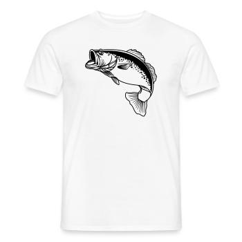 Fish transparent logo for fisherman - Men's T-Shirt - white - Front - AI Model Male 178 dark (178cm)