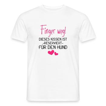 Hunde Kissen - Hund - Reserviert für den Hund - Männer T-Shirt - Weiß - Vorne - AI Model Male 178 dark (178cm)