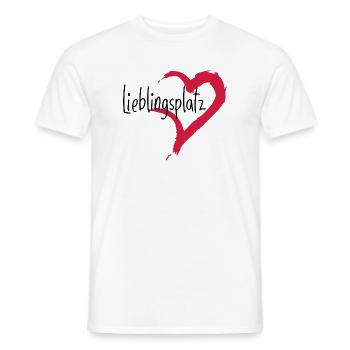 Lieblingsplatz Kissen mit Herz - Männer T-Shirt - Weiß - Vorne - AI Model Male 178 dark (178cm)