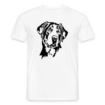 Large Swiss Mountain Dog Head - Men's T-Shirt - white - Front - AI Model Male 178 dark (178cm)