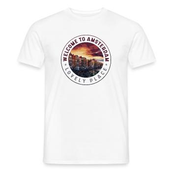 Willkommen in Amsterdam – Lieblingsplatz - Männer T-Shirt - Weiß - Vorne - AI Model Male 178 dark (178cm)