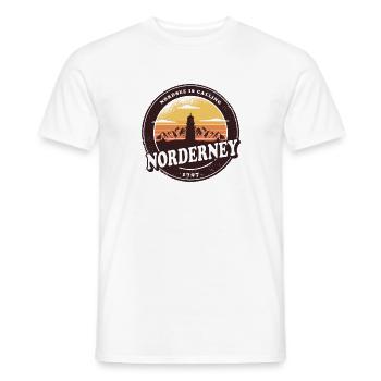 Norderney Sunset Leuchtturm Design / Geschenkidee - Männer T-Shirt - Weiß - Vorne - AI Model Male 178 dark (178cm)