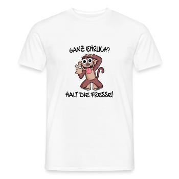 Ganz ehrlich halt die Fresse Affe - Männer T-Shirt - Weiß - Vorne - AI Model Male 178 dark (178cm)