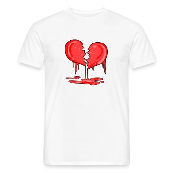 Cœur brisé - T-shirt homme - blanc - Devant - AI Model Male 178 dark (178cm)