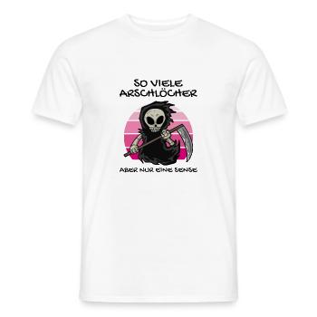 So Viele Arschlöcher Aber Nur Eine Sense - Männer T-Shirt - Weiß - Vorne - AI Model Male 178 dark (178cm)