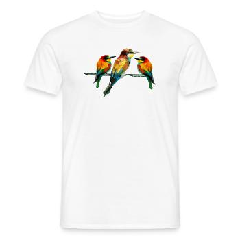 Geometric Kingfisher Trio - Men's T-Shirt - white - Front - AI Model Male 178 dark (178cm)