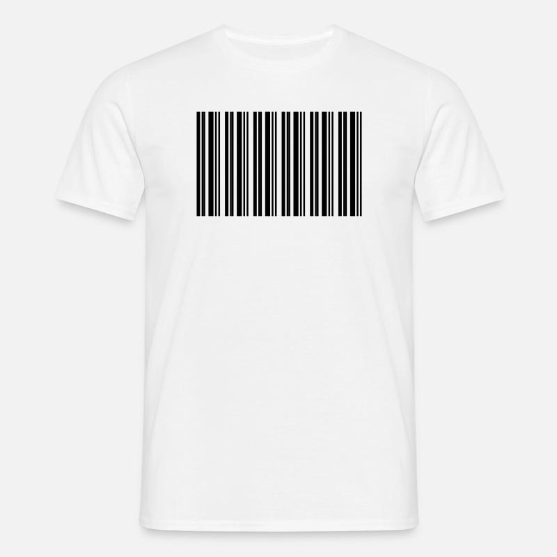 Barcode Strichcode Nerd IT Technik Design - Männer T-Shirt - Weiß
