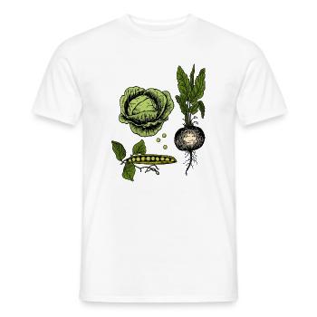 Vintage Vegetable Botanical Illustration - Men's T-Shirt - white - Front - AI Model Male 178 dark (178cm)