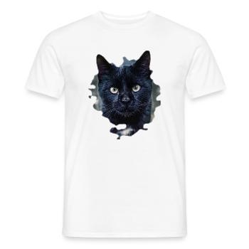 black cat black cat - Men's T-Shirt - white - Front - AI Model Male 178 dark (178cm)