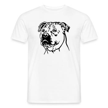 Perro Dogo Mallorquin Kopf - Männer T-Shirt - Weiß - Vorne - AI Model Male 178 dark (178cm)