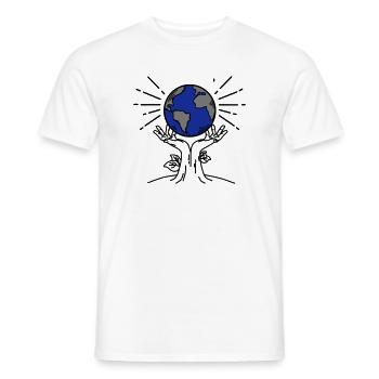 Sauvez la Terre – Plantez l’avenir - T-shirt homme - blanc - Devant - AI Model Male 178 dark (178cm)