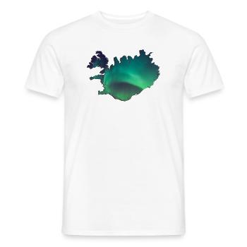Iceland Iceland Northern Lights Topography Design - Men's T-Shirt - white - Front - AI Model Male 178 dark (178cm)