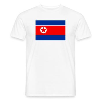 Flagge von Nordkorea Logo Nordkoreanische Flagge - Männer T-Shirt - Weiß - Vorne - AI Model Male 178 dark (178cm)