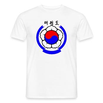 Logo du taekwondo Arts martiaux coréens - T-shirt homme - blanc - Devant - AI Model Male 178 dark (178cm)