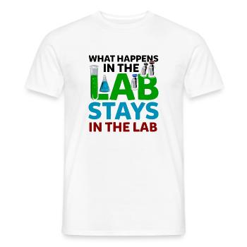 What Happens In The Lab Stays In Lab Chemie Labor - T-shirt homme - blanc - Devant - AI Model Male 178 dark (178cm)