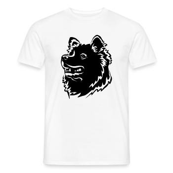 Tête de Samojede - T-shirt homme - blanc - Devant - AI Model Male 178 dark (178cm)