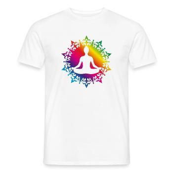 1000 yoga coloré avec silhouette - T-shirt homme - blanc - Devant - AI Model Male 178 dark (178cm)
