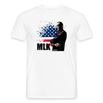 Art d’éclaboussures Grunge Flag USA - T-shirt homme - blanc - Devant - AI Model Male 178 dark (178cm)