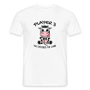 Player 3 has entered the game - Men's T-Shirt - white - Front - AI Model Male 178 dark (178cm)