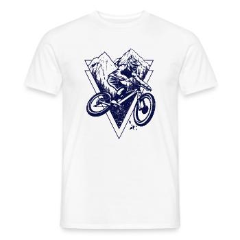 Mountain Biker in Ridge Triangle - Men's T-Shirt - white - Front - AI Model Male 178 dark (178cm)