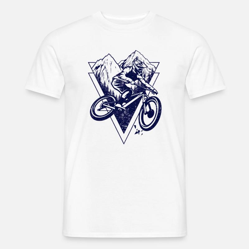 Mountainbiker im Ridge Triangle - Männer T-Shirt - Weiß