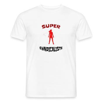 Super Syndicaliste - Idée cadeau syndicalisme - T-shirt homme - blanc - Devant - AI Model Male 178 dark (178cm)