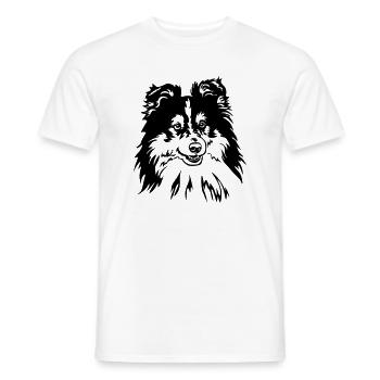 Sheltie Kopf - T-shirt homme - blanc - Devant - AI Model Male 178 dark (178cm)