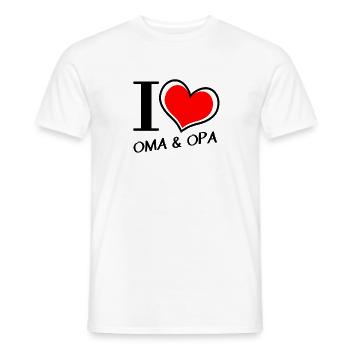 Ich liebe Oma Opa - Männer T-Shirt - Weiß - Vorne - AI Model Male 178 dark (178cm)