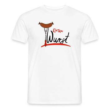 Extra Wurst Barbecue Humor - Männer T-Shirt - Weiß - Vorne - AI Model Male 178 dark (178cm)