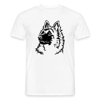 Tervuren Head - Men's T-Shirt - white - Front - AI Model Male 178 dark (178cm)