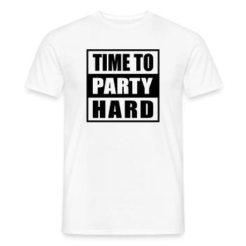 Time to Party Hard devise pour les fêtards drôles - T-shirt homme - blanc - Devant - AI Model Male 178 dark (178cm)