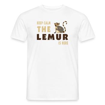 Keep Calm Lemur is here / Geschenk - Männer T-Shirt - Weiß - Vorne - AI Model Male 178 dark (178cm)