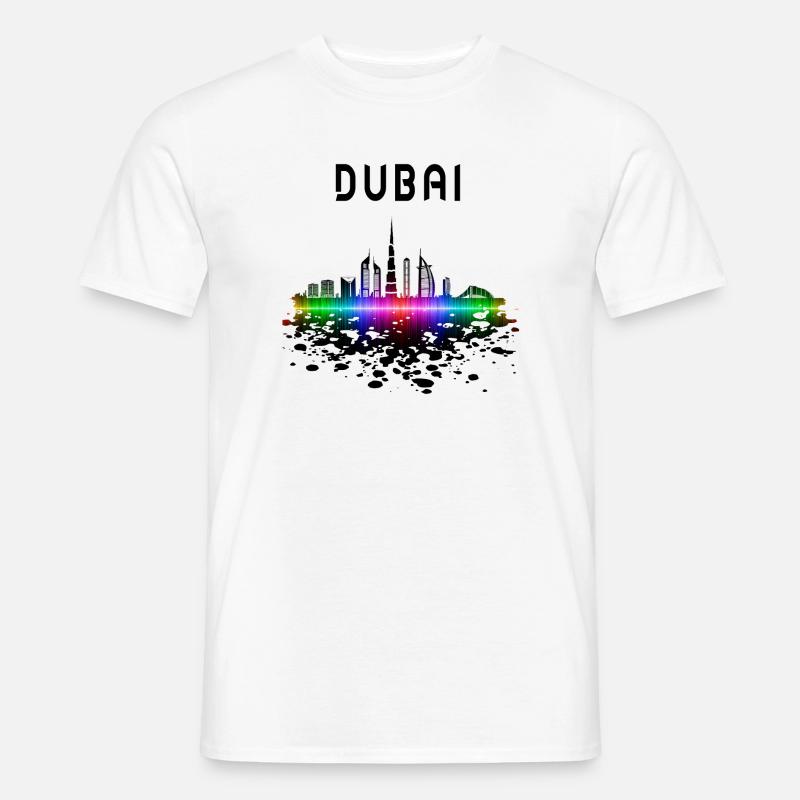 Dubai Skyline Splash Design / Geschenk - Männer T-Shirt - Weiß