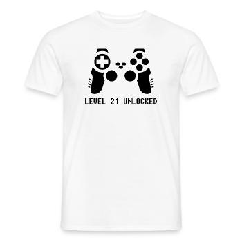 21st Birthday Gamer Zocker - Men's T-Shirt - white - Front - AI Model Male 178 dark (178cm)