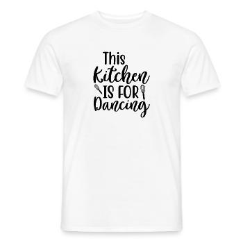 This Kitchen Is For Dancing Saying - Men's T-Shirt - white - Front - AI Model Male 178 dark (178cm)