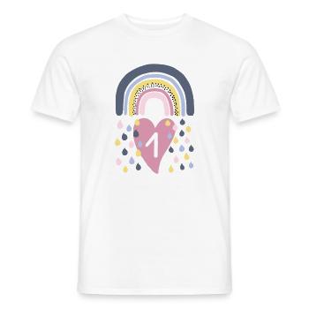Rainbow first 1st birthday children - Men's T-Shirt - white - Front - AI Model Male 178 dark (178cm)