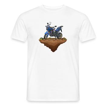 Africa Twin Enduro | Earth // Bleu - T-shirt homme - blanc - Devant - AI Model Male 178 dark (178cm)