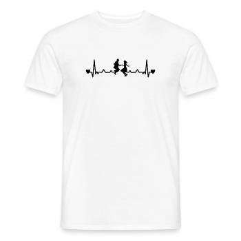 Lindy Hop Dance Couple Heartbeat - Men's T-Shirt - white - Front - AI Model Male 178 dark (178cm)