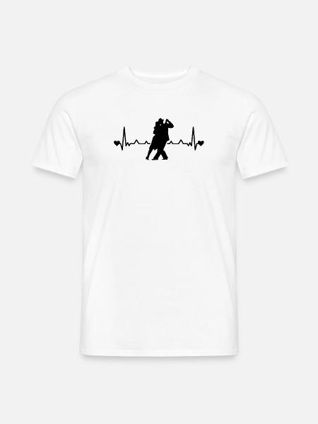 Tango Argentino Heartbeat Tango Danseur Couple - T-shirt homme - blanc
