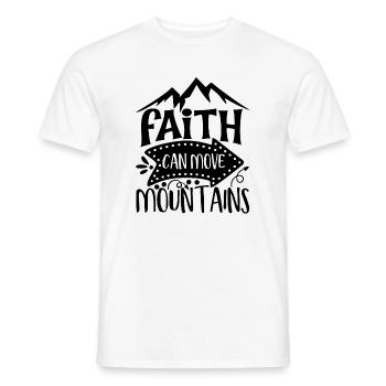Faith Can Move Mountains Inspiration - Men's T-Shirt - white - Front - AI Model Male 178 dark (178cm)