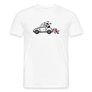 Strichmännchen Hochzeit - Männer T-Shirt - Weiß - Vorne - AI Model Male 178 dark (178cm)